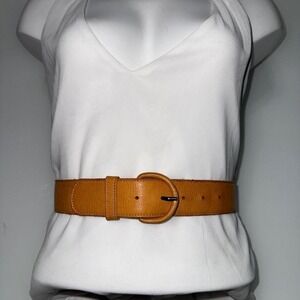 Banana Republic Cognac Leather Belt with Round Buckle